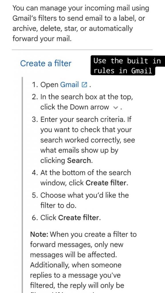 Use the built in rules in Gmail